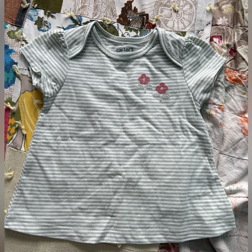 Carter's Green Striped Kids Shirt